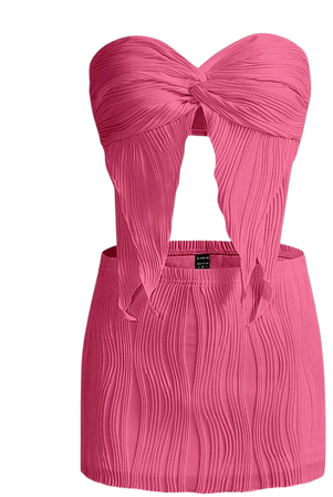 SHEIN ICON Twist Front Tube Top & Bodycon Skirt | SHEIN USA