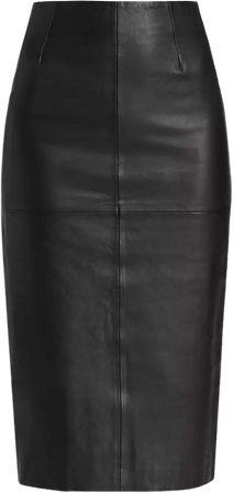 Shop Reformation Veda Bedford Leather Midi-Skirt | Saks Fifth Avenue