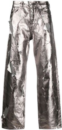 Diesel metallic-coated straight-leg Jeans - Farfetch