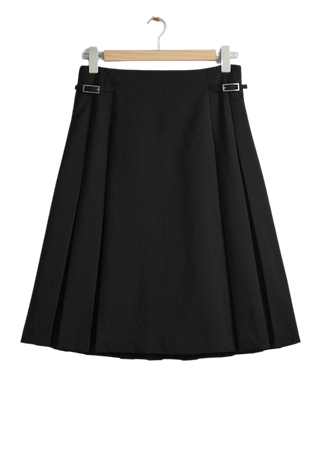 Pleated Midi Skirt - Black - Midi skirts - & Other Stories US