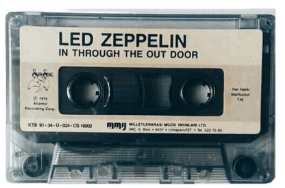 cassette tape led Zeppelin filler png black grey