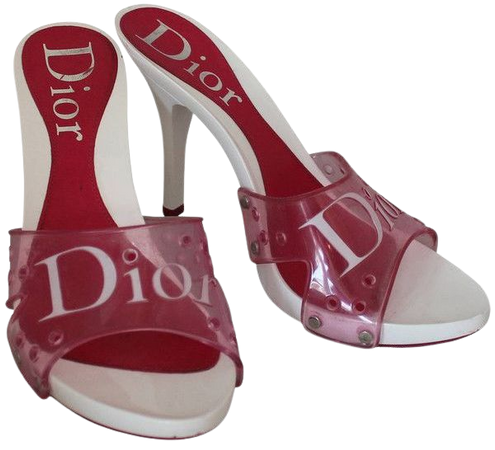 Vintage Christian Dior Pink and White Heels