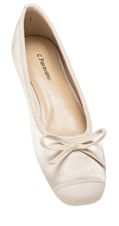 cream ballerina flat
