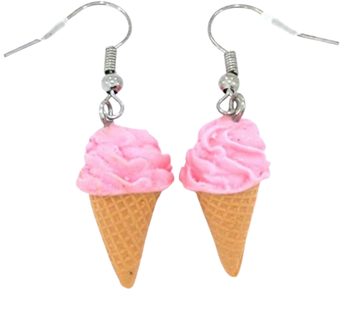 Amazon.com: Polymer Clay Handmade Strawberry Flavor Soft Cream Earrings: Jewelry
