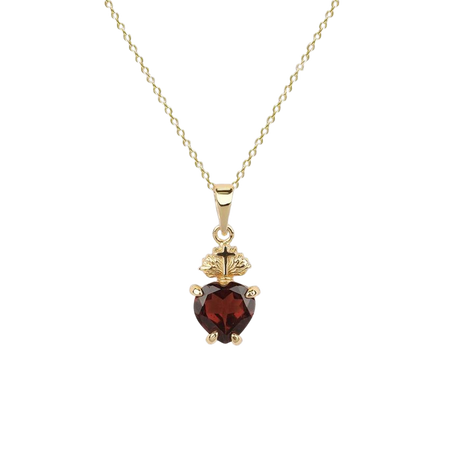 The Sacred Heart Garnet Necklace - Gold – REGALROSE