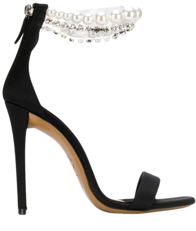 faux pearl embellished sandals