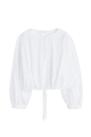 Broderie anglaise blouse - White - Ladies | H&M US