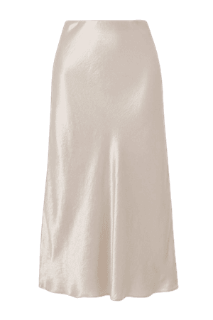 Cream Leisure washed-satin midi skirt | Max Mara | NET-A-PORTER