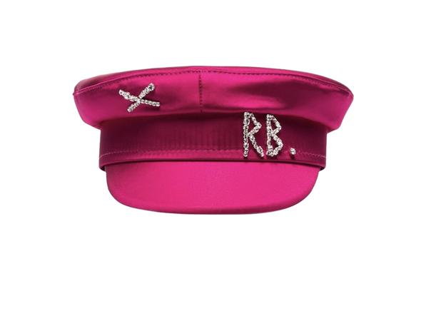 Ruslan Baginskiy Crystal embellished satin baker boy hat