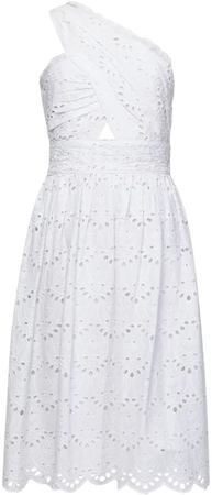 Appelona Broderie Anglaise One Shoulder Dress Linen White | French Connection US