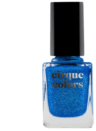 Aqua Blue Jelly Holographic Flake Nail Polish - Cirque Colors Zircon