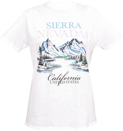 White Sierra Nevada Print T Shirt | PrettyLittleThing USA