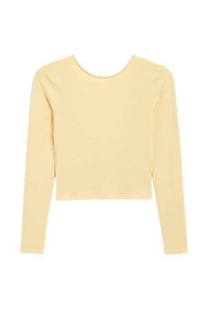 Scoop back top - Yellow - T-shirts - Monki WW