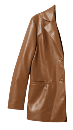 weekday brown faux leather blazer