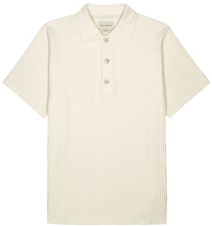 Oliver Spencer Tabley cream waffle-knit polo shirt - Harvey Nichols