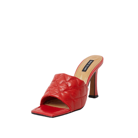 Red woven square toe mule sandal | River Island