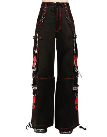 black and red skull pants