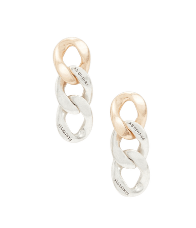 ALLSAINTS US: Womens Luane Chunky Earrings (warm_brass_silver)