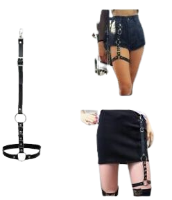 Club Punk Goth Single Leg Adjustable Leather Thigh Harness Garter Belt Strap | eBay