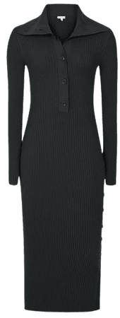 Maddison Dark Green Rib Knitted Midi Dress – REISS