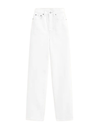 High Rise True Straight Jeans - White | Boden US