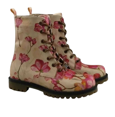 pink flowers ankle boots Goby