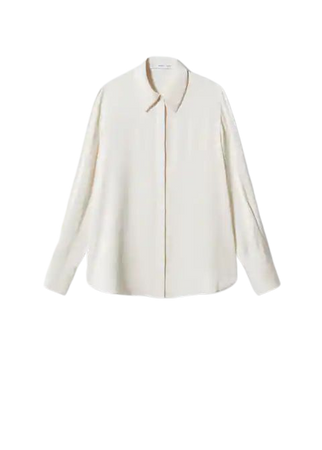 Satin finish flowy collar blouse shirt - Women | Mango USA