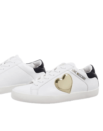 Love Moschino Free Love heart sneakers in white | ASOS