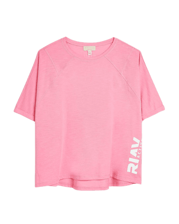 Pink RI Active oversized t-shirt | River Island