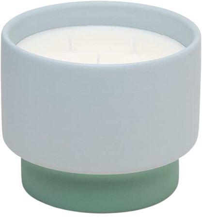 Paddywax Color Block Artisan Hand Poured Scented Candle, 16-Ounce, Blue/Green - Saltwater Suede
