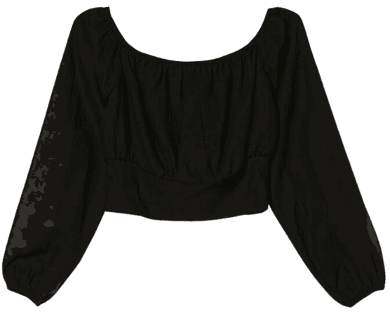 Long sleeve off-the-shoulder linen blouse - Shirts and blouses - Woman | Bershka