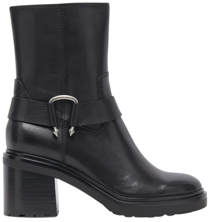 Camros Boots Black Leather | Women's Black Leather Moto Boots – Dolce Vita