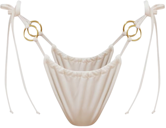 White O Ring Tanga Bikini Bottoms | Swimwear | PrettyLittleThing USA