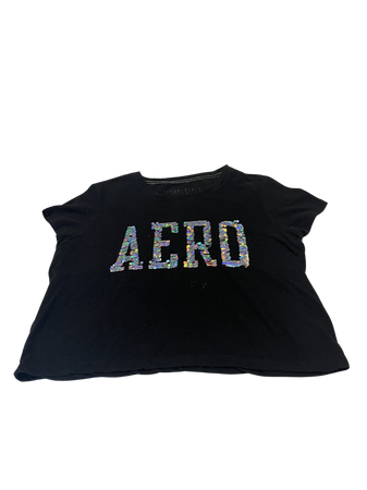 aero black crop top