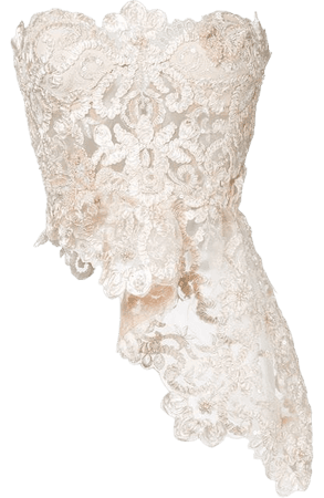 Nedret Taciroglu Couture Lace Embroidered Top