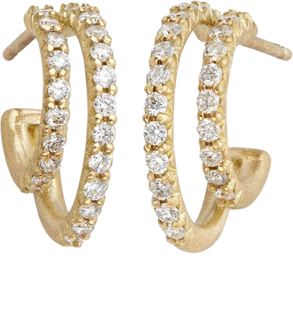 Script 18k Yellow Gold Diamond Hoop Earrings By Jamie Wolf | Moda Operandi