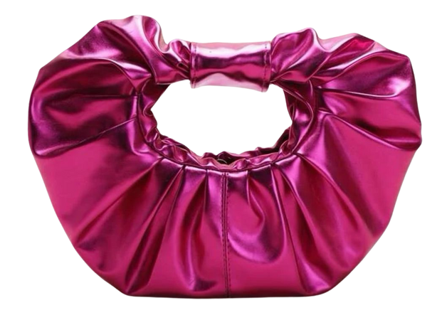 metallic pink purse