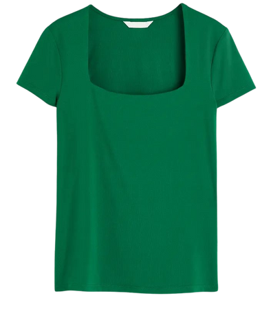 Square-neck Top - Green - Ladies | H&M US