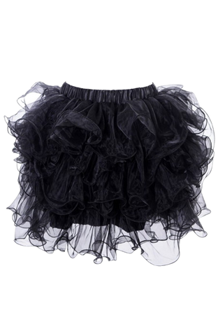 black ruffle burlesque skirt