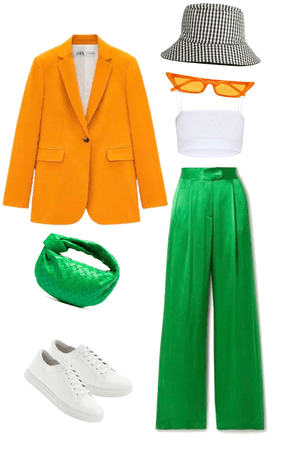 Green & Orange casual outfit