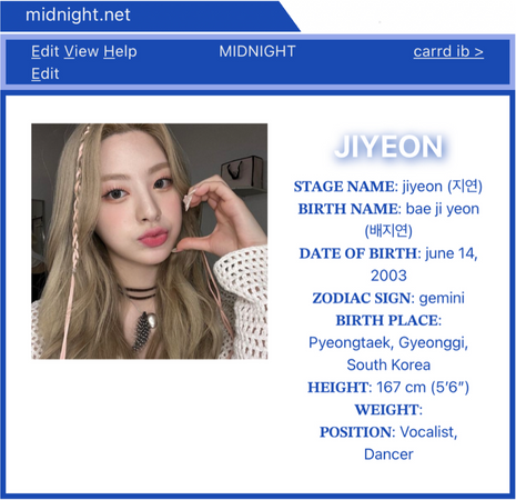 MIDNIGHT: Jiyeon profile
