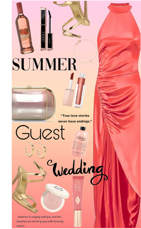 Summer Wedding Guest in peach