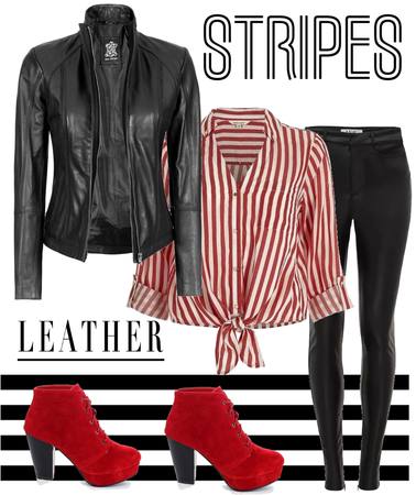 Leather Jacket & Stripes