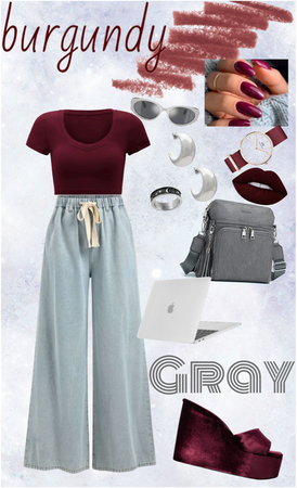 burgundy&&gray