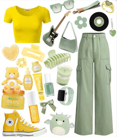 Yellow💛 and sage green💚 😝😝😝✨✨✨