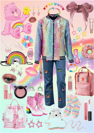 cheer bear inspired outfit and mood board