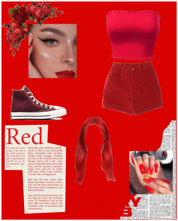 Red Grunge Summer Outfit