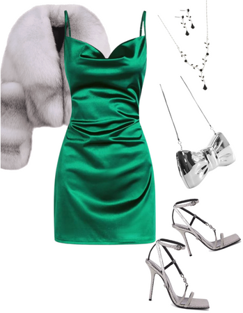 green and silver outfit inspo