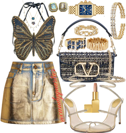 Exaggerated in Gold and Blue