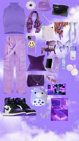 purple dorm room